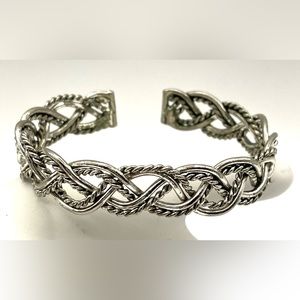 Silver Tone Adjustable Braided Bracelet
